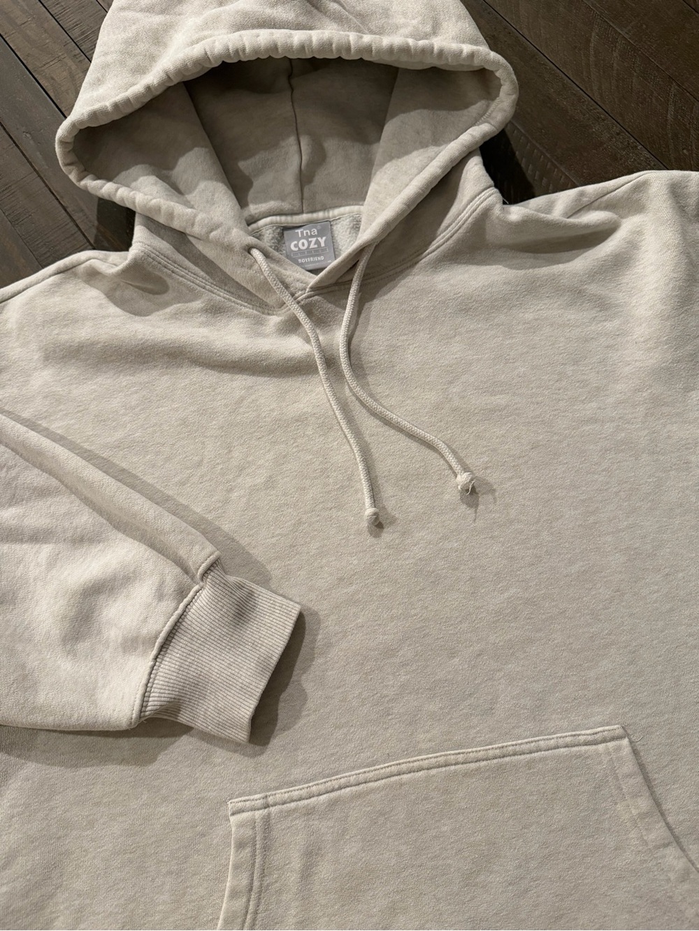 TNA Cozy Hooded Sweatshirt in Light Grey